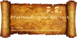 Pfaffenbüchler Róbert névjegykártya