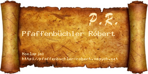 Pfaffenbüchler Róbert névjegykártya